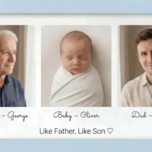 Grandpa, Dad & Baby Memory Picture Frame