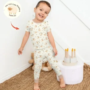 The Lord Is My Shepherd Baby Bamboo Two Piece Short Sleeve Pajama Set