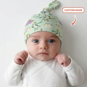 Custom Name Mardi Gras Saurus Bamboo Knotted Hat