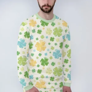 Shamrocks Print St. Patrick's Day Bamboo Men's Pajama Set