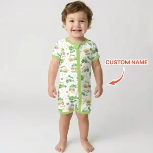 Construction St. Patrick's Day Custom Name Bamboo Shorty Zippy