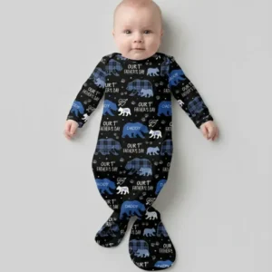Our 1st Father's Day Daddy Bear & Me Matching Bamboo Knot Gown