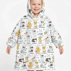 Biochemistry Cat Bamboo Blanket Hoodie