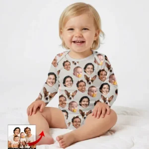 Personalized Face Baby Bodysuit, Families Faces Newborn Bodysuit