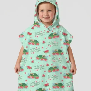 Watermelon Turtle Family Matching Bamboo Swim Poncho