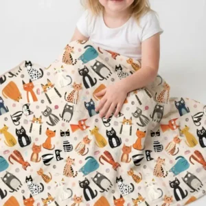 Goofy Mischief Cat Family Matching Bamboo Blanket