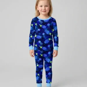 Happy Glow Fish Bamboo Two Piece Long Sleeve Pajama Set