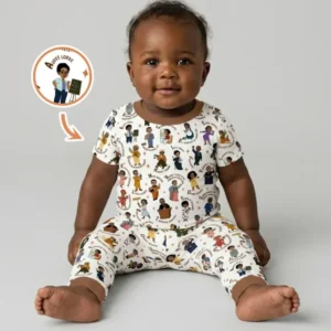 Black Legacy ABCs Family Matching Bamboo Two Piece Short Sleeve Pajama Set