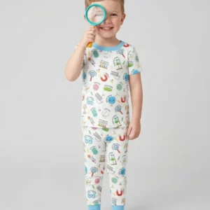 Science Fun Family Matching Bamboo Two Piece Short Sleeve Pajama Set