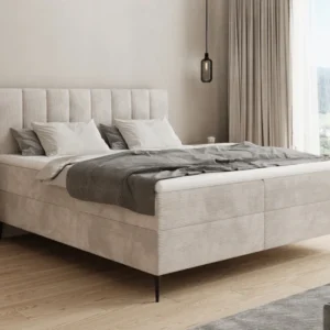 Boxspringbett Lucca in Cord mit Stauraum und Füßen