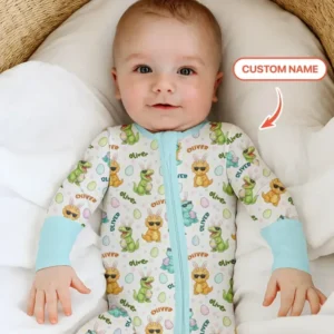 Custom Name Dinosaur on the Hunt Bamboo Convertible Zippy