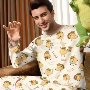 Custom Name Passover Afikoman Bamboo Men's Pajama Set