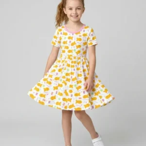 Cheesy Fishies Family Matching Bamboo Twirl Dress