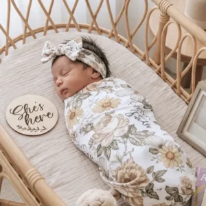 Vintage Wildflower Bloom Bamboo Swaddle Blanket