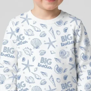 Coquette Seashell Matching Sibling Bamboo Crewneck Sweatshirt