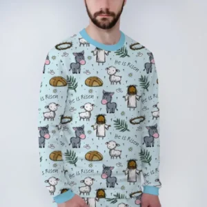 He Is Risen Easter Family Matching Bamboo Men's Pajama Set