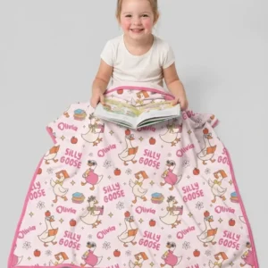Custom Name Silly Goose Back to School Bamboo Blanket