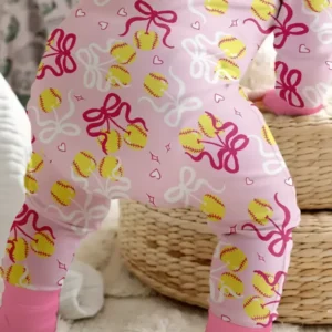 Softball Cherry Mom And Girl Matching Bamboo Convertible Zippy