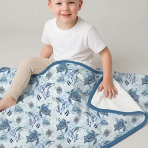 Little Turtles Family Matching Bamboo Blanket