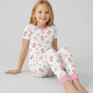 He Loved Us First Custom Name Bamboo Two Piece Short Sleeve Pajama Set