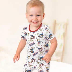 Patriotic Goose Celebrating 250 Years Bamboo Two Piece Short Sleeve Shorts Pajama Set