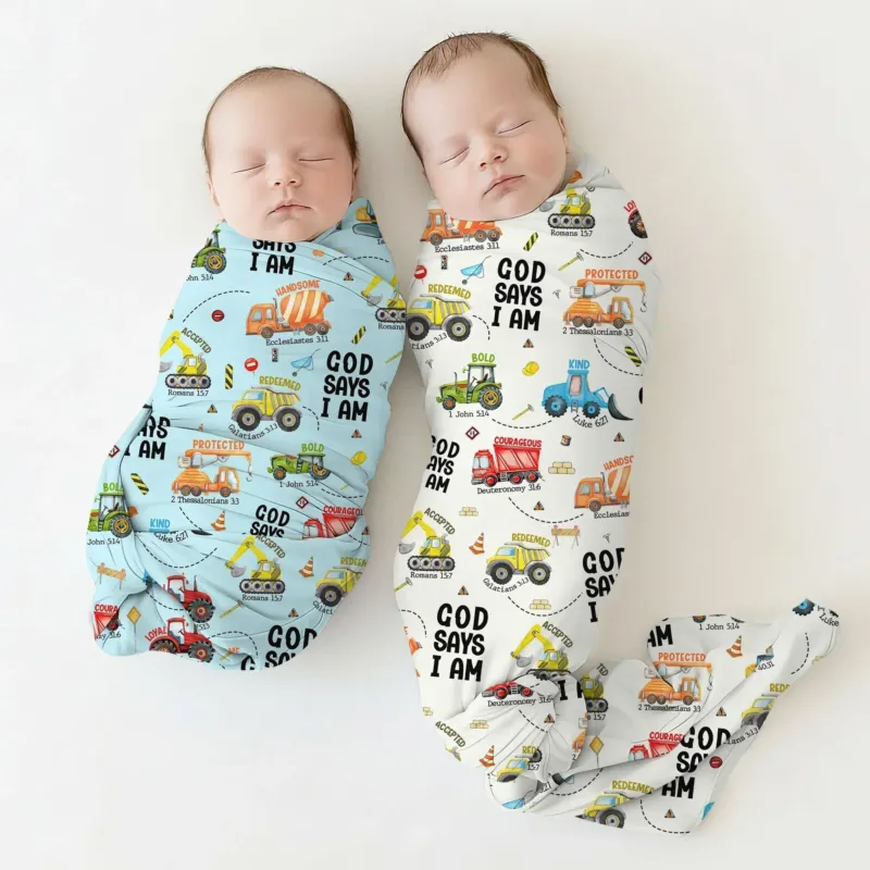 God Says I Am Bamboo Swaddle Blanket