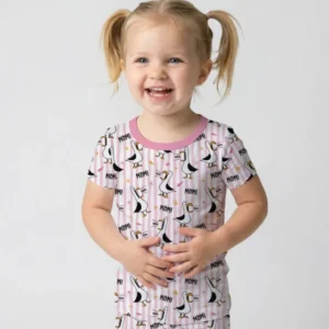 Seagull mom Mom MOM Bamboo Two Piece Short Sleeve Pajama Set