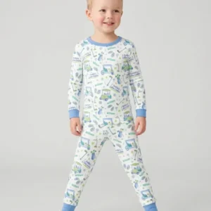 Daddy's Little Caddie Custom Name Bamboo Two Piece Long Sleeve Pajama Set