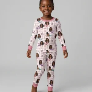 Black Mermaid Bamboo Two Piece Long Sleeve Pajama Set