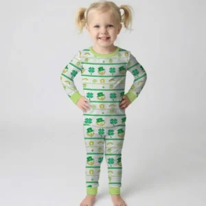 Happy Saint Patrick's Day Bamboo Two Piece Long Sleeve Pajama Set