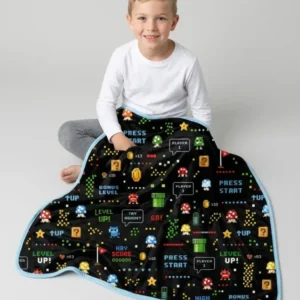 Pixel Game Lover Matching Bamboo Blanket