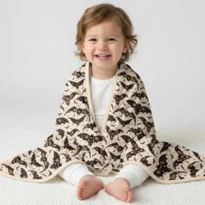 Cottage Core Halloween Bats Bamboo Blanket