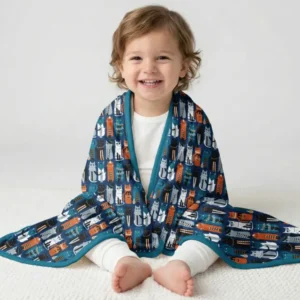 Retro Halloween Cat Bamboo Blanket