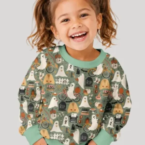 Cottagecore Ghost Parade Bamboo Crewneck Sweatshirt
