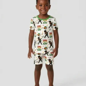 Black Boy Young Gifted & Black Bamboo Two Piece Short Sleeve Shorts Pajama Set