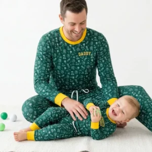 Embroidered Matching With Dad Golf Club Bamboo Men's Pajama Set