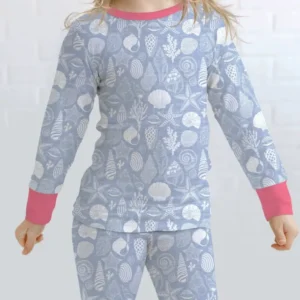 Coastal Treasures Bamboo Two Piece Long Sleeve Pajama Set