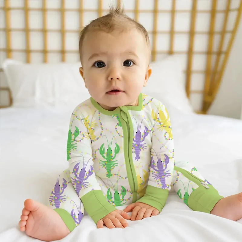 Mardi Gras Crawfish Family Matching Bamboo Convertible Zippy