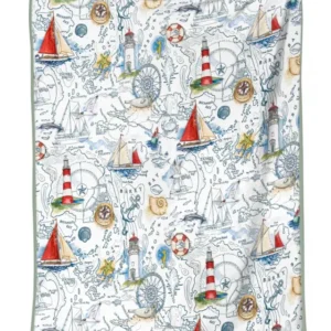 Seaside Adventure Map Bamboo Blanket