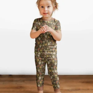 Ghost Garden Dark Autumn Bamboo Two Piece Short Sleeve Pajama Set