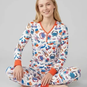 Crustacean Nation Family Matching Bamboo Women Pajama Set
