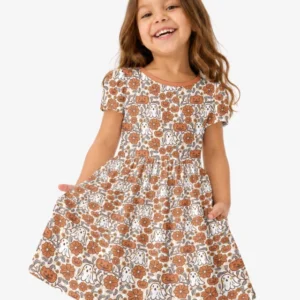 Spooky Pumpkins Ghosts Cottagecore Florals Retro Halloween Bamboo Twirl Dress