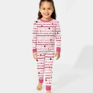 Educated Motivated Elevated Melanated Bamboo Two Piece Long Sleeve Pajama Set