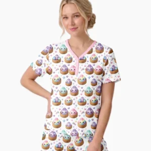 Cute Glitter Dumpling Bamboo Women Short Sleeve Short Pajama Set