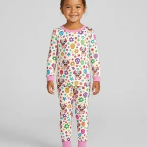 Sugar Skull Axolotl Bamboo Two Piece Long Sleeve Pajama Set