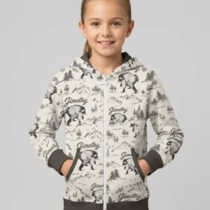 Vintage Jimothy Racoon Family Matching Bamboo Zip Hoodie
