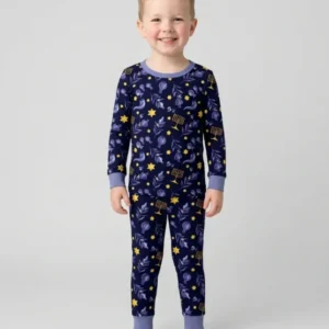Rosh Hashanah Night Family Matching Bamboo Two Piece Long Sleeve Pajama Set
