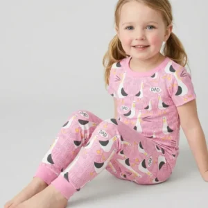 Funny Seagull DAD Bamboo Two Piece Short Sleeve Pajama Set