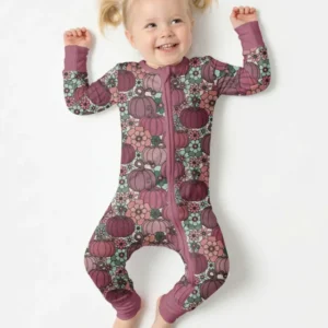Retro Floral Pumpkin Patch Bamboo Convertible Zippy