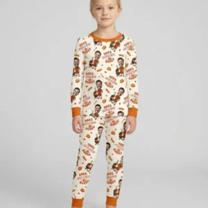 Custom Photo Dad's Grilling Buddy Family Matching Bamboo Two Piece Long Sleeve Pajama Set